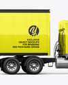 Truck Semi Trailer Mockup - Side View