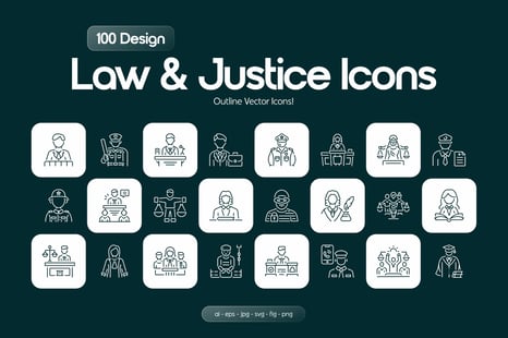 Law and Justice Icon Set