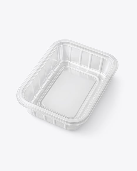 Empty Clear Plastic Food Container Mockup