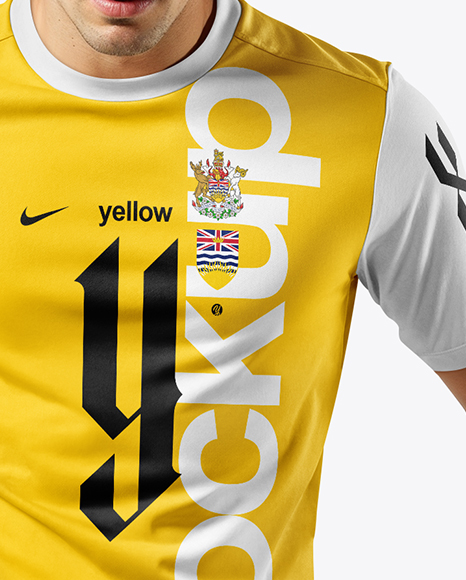 Young Man Wearing Full Soccer Kit Mockup