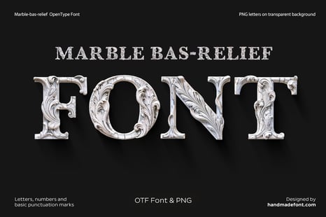 Marble bas-relief Font