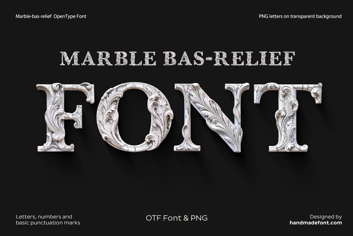 Marble bas-relief Font