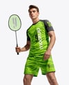 Man Wearing Badminton Uniform Mockup