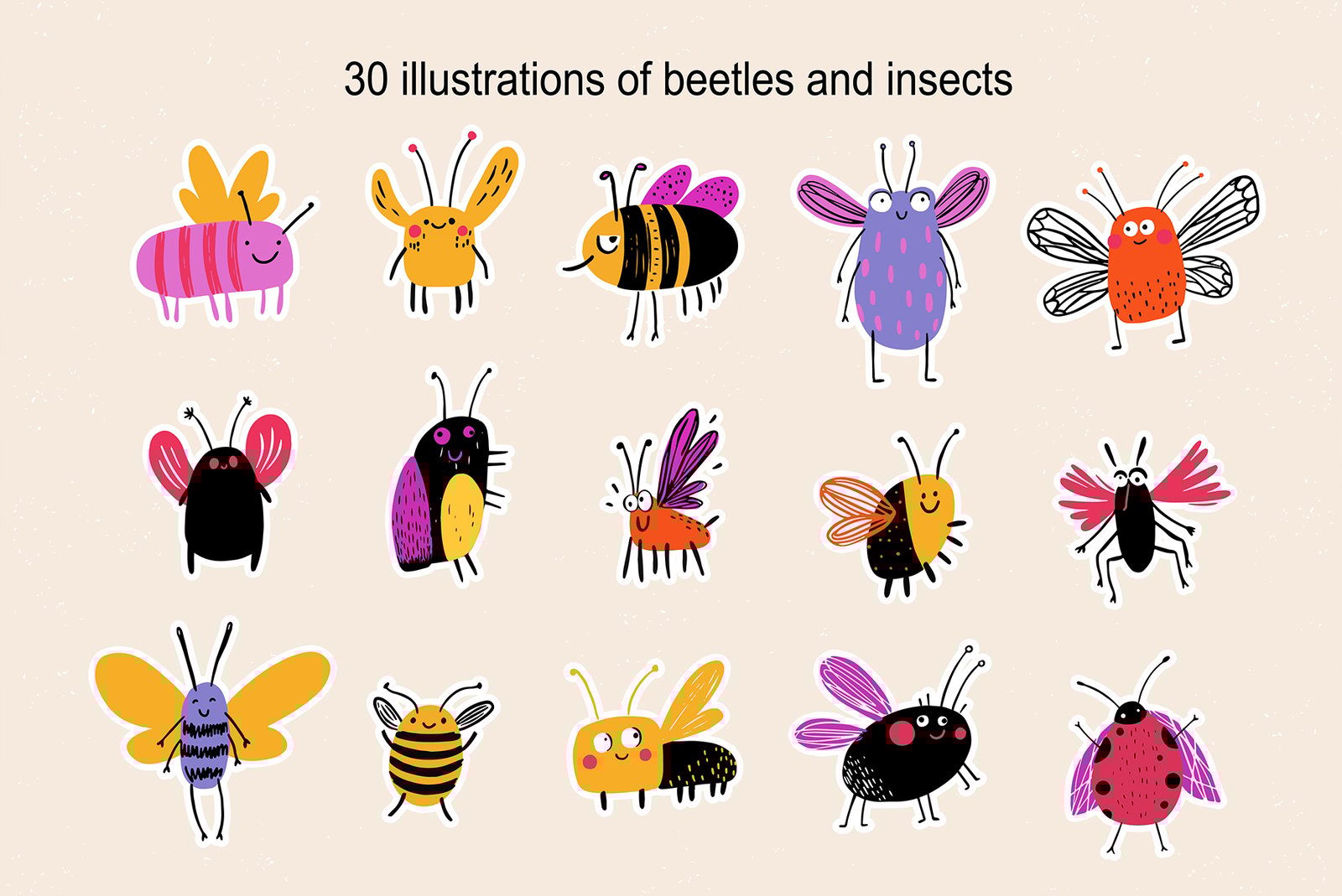 &#034;Let`s Plant Some Fun&#034; Illustrations set