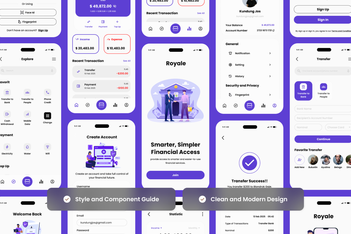 Royale - Digital Banking &amp; Finance App Design Template