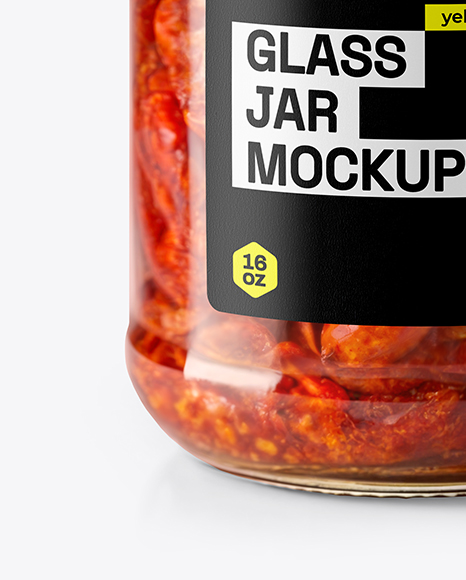 Clear Glass Jar with Sun Dried Tomatoes Mockup