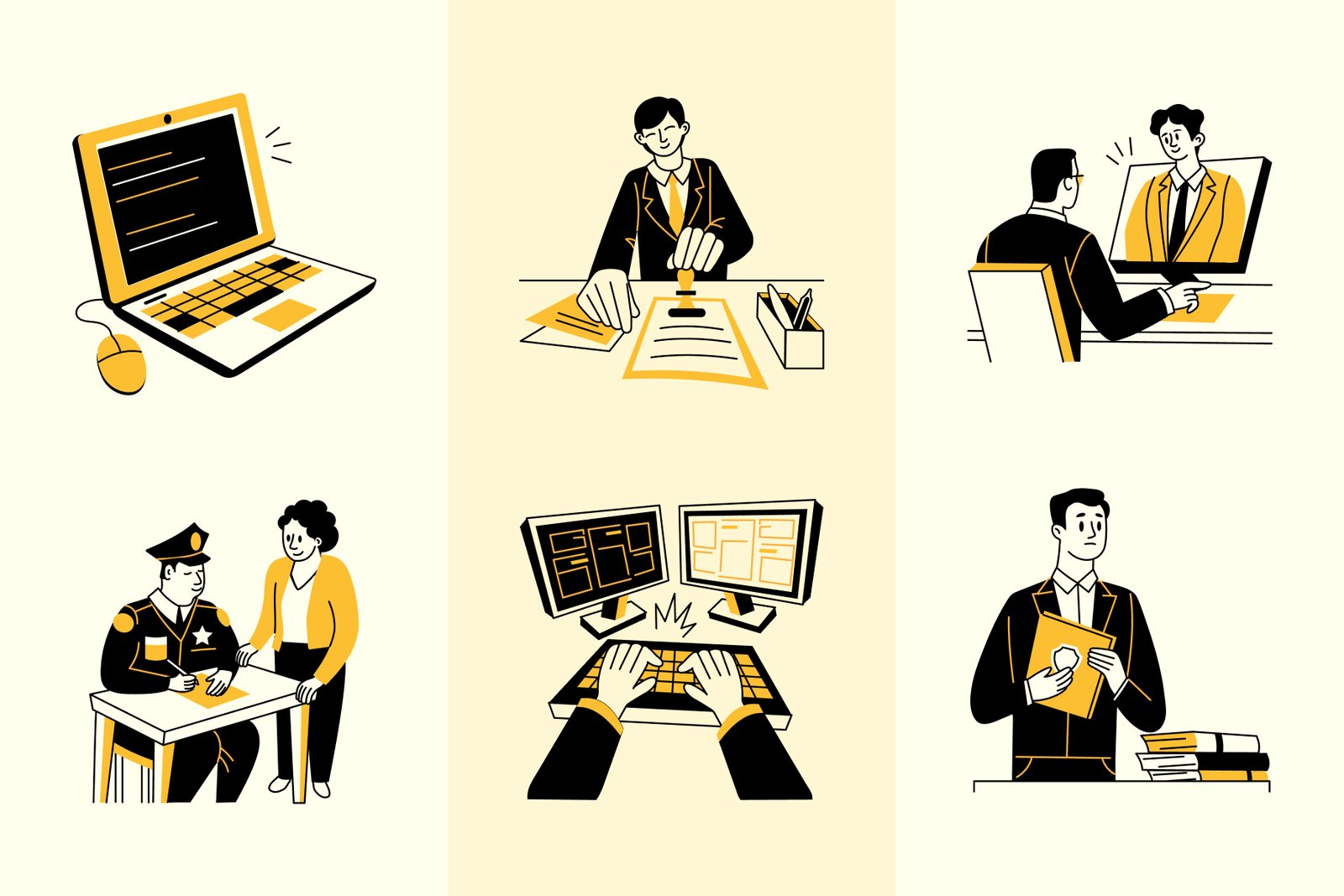 Law Drawing​​​ Illustration Set