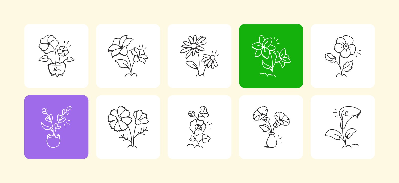 Flower Doodles Set