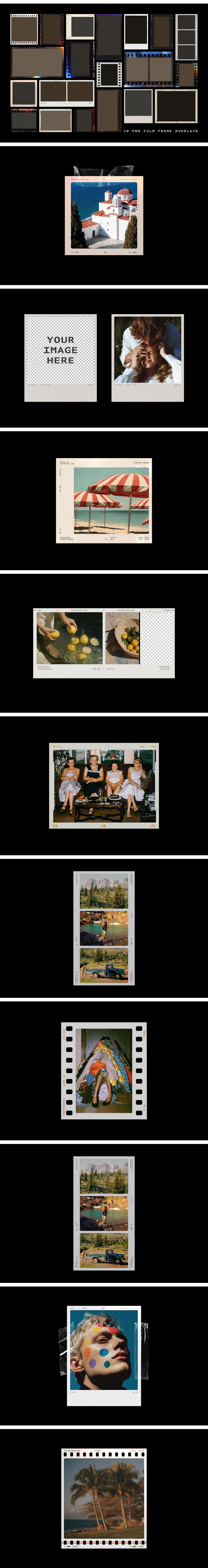 Film Frames Collection: PSD &amp; PNG Overlays