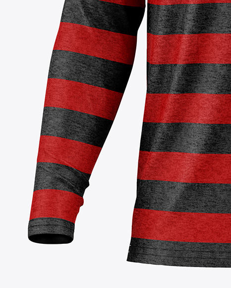Men's Heather Raglan Long Sleeve Polo Shirt Mockup - Front View