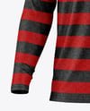 Men's Heather Raglan Long Sleeve Polo Shirt Mockup - Front View