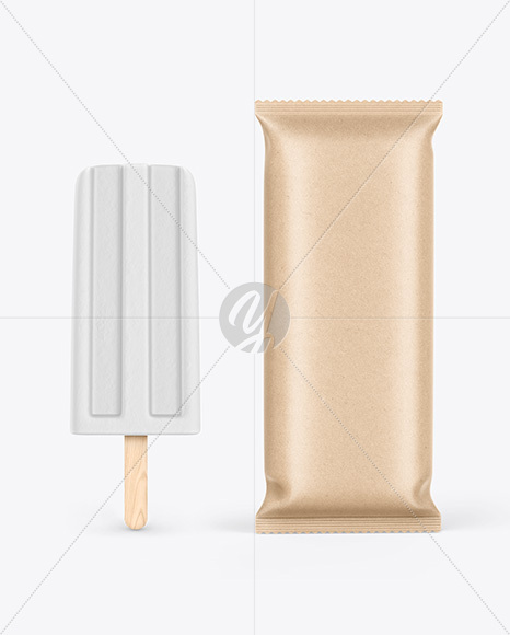 Kraft Flow Pack W/ Ice Cream Mockup