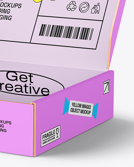 Opened Paper Mailing Box Mockup