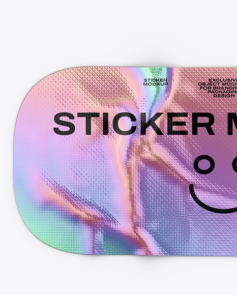 Iridescent Rectangle Sticker Mockup
