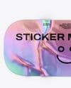 Iridescent Rectangle Sticker Mockup