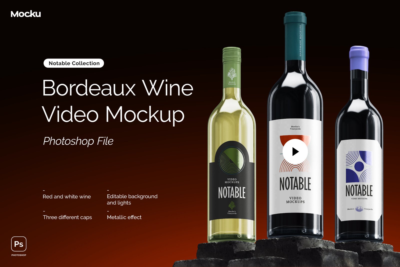Bordeaux Wine Video Mockup - Notable Collection