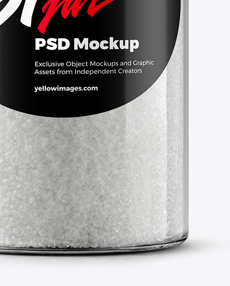 Plastic Jar with Fine Sea Salt Mockup