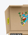 Opened Kraft Food Box Mockup