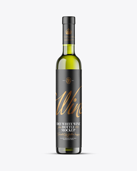 Green Glass White Wine Bottle Mockup - Packaging mockups