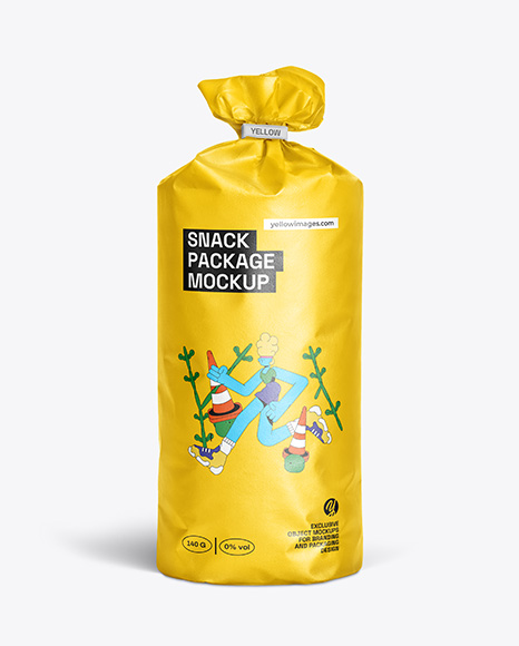 Matte Round Snack Package Mockup