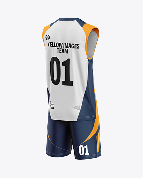 Training Sleeveless Kit Mockup - Back Half Side View