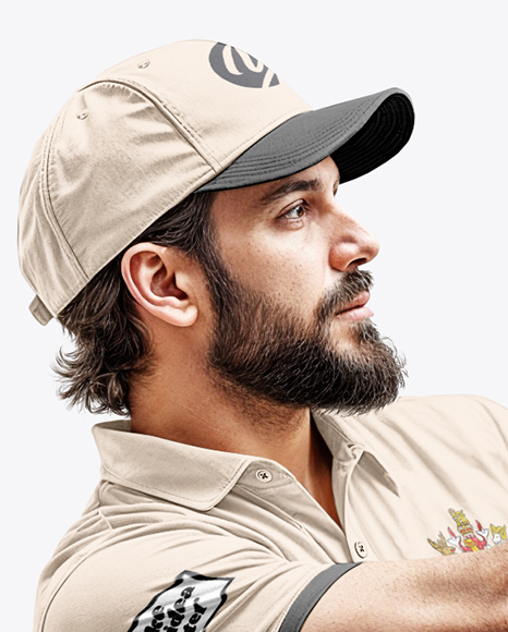 Man Wearing Full Cricket Kit with Bat Mockup