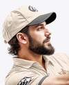 Man Wearing Full Cricket Kit with Bat Mockup