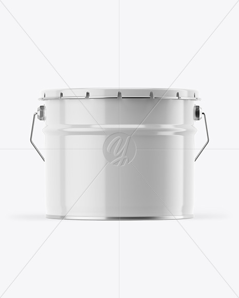 Glossy Tin Can W Metallic Handle Mockup