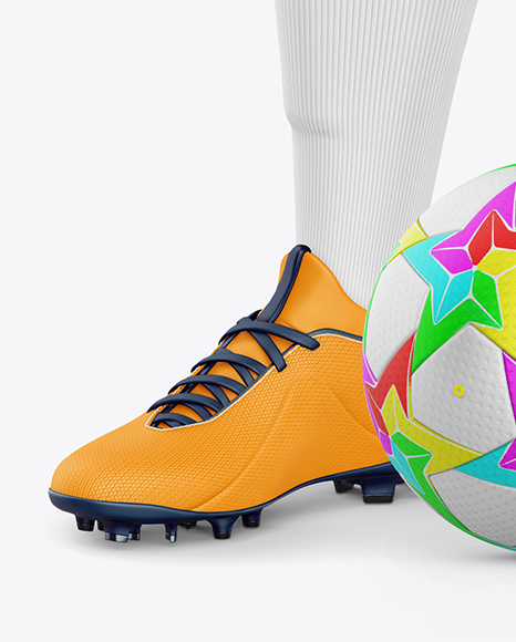 Training Short Sleeve Full Soccer Kit Mockup - Half Side View