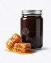 Glass Jar with Dark Eucalyptus Honey Mockup