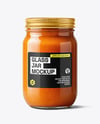 Clear Glass Jar with Lobster Bisque Mockup