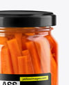 Clear Glass Jar with Pickled Carrot Sticks Mockup