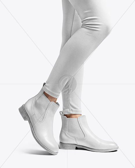 Chelsea Boots on Woman's Legs with Leggins Mockup