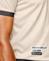 Indian Cricket Player Wearing a Polo and Helmet Mockup