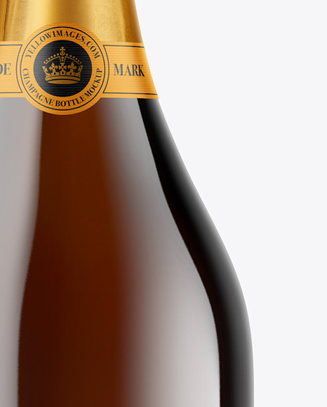 Amber Glass Champagne Bottle Mockup