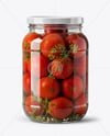 Glass Jar Filled Pickled Tomatoes Mockup