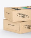 Three Kraft Boxes Mockup