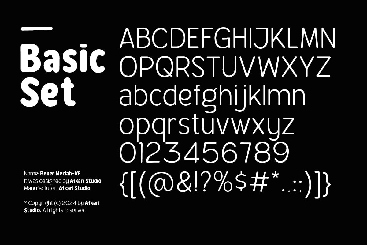 Bener Rounded - Sans Serif Rounded Display Family Font