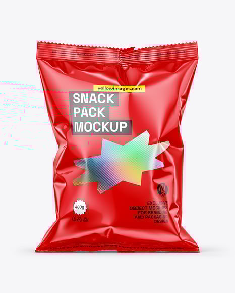 Glossy Snack Bag Mockup