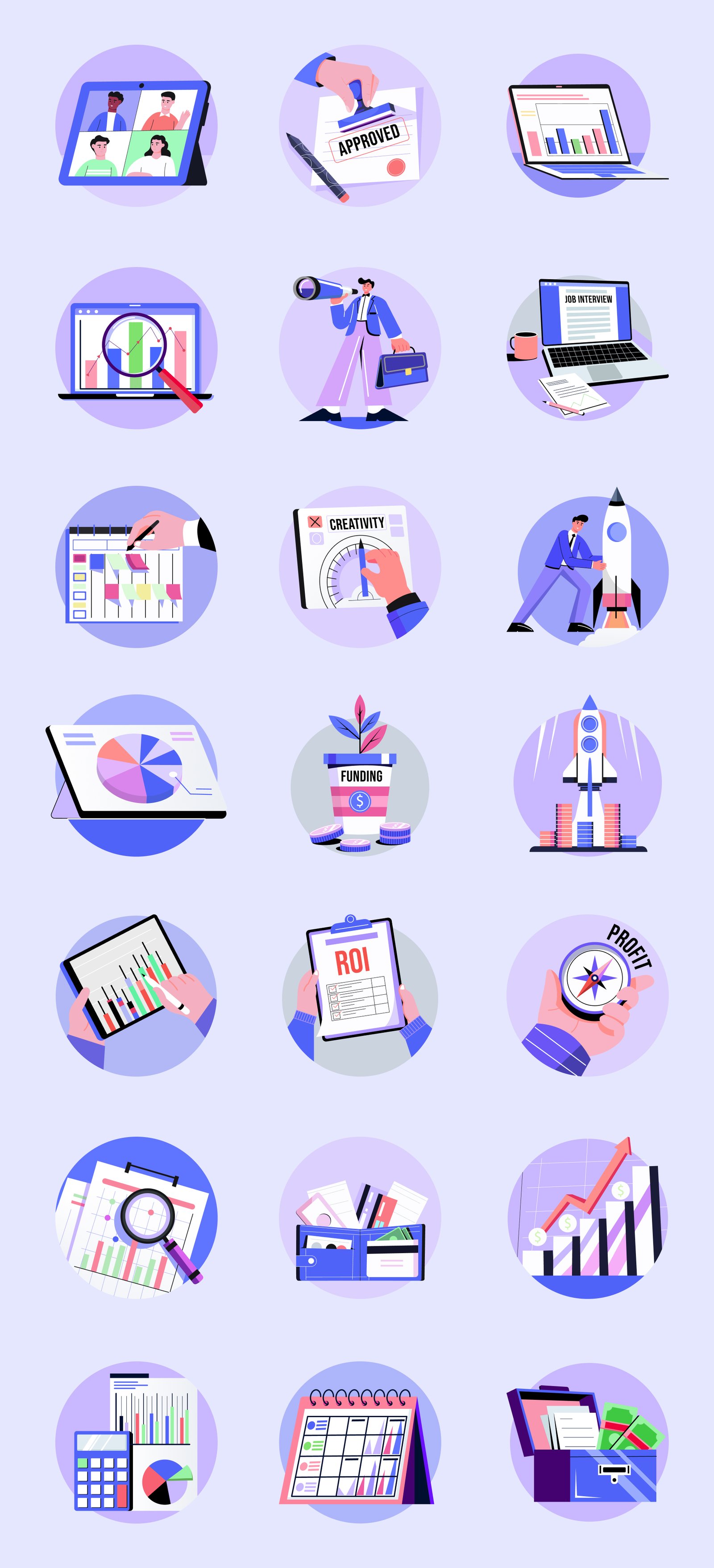 Business Drawing Art Set