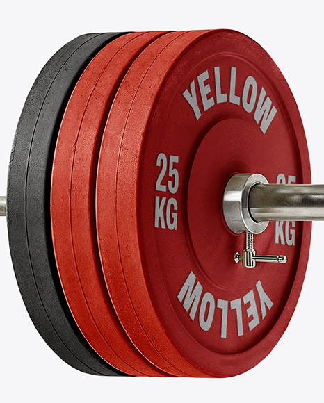 Man Wearing Weightlifing Suit with Barbell Mockup