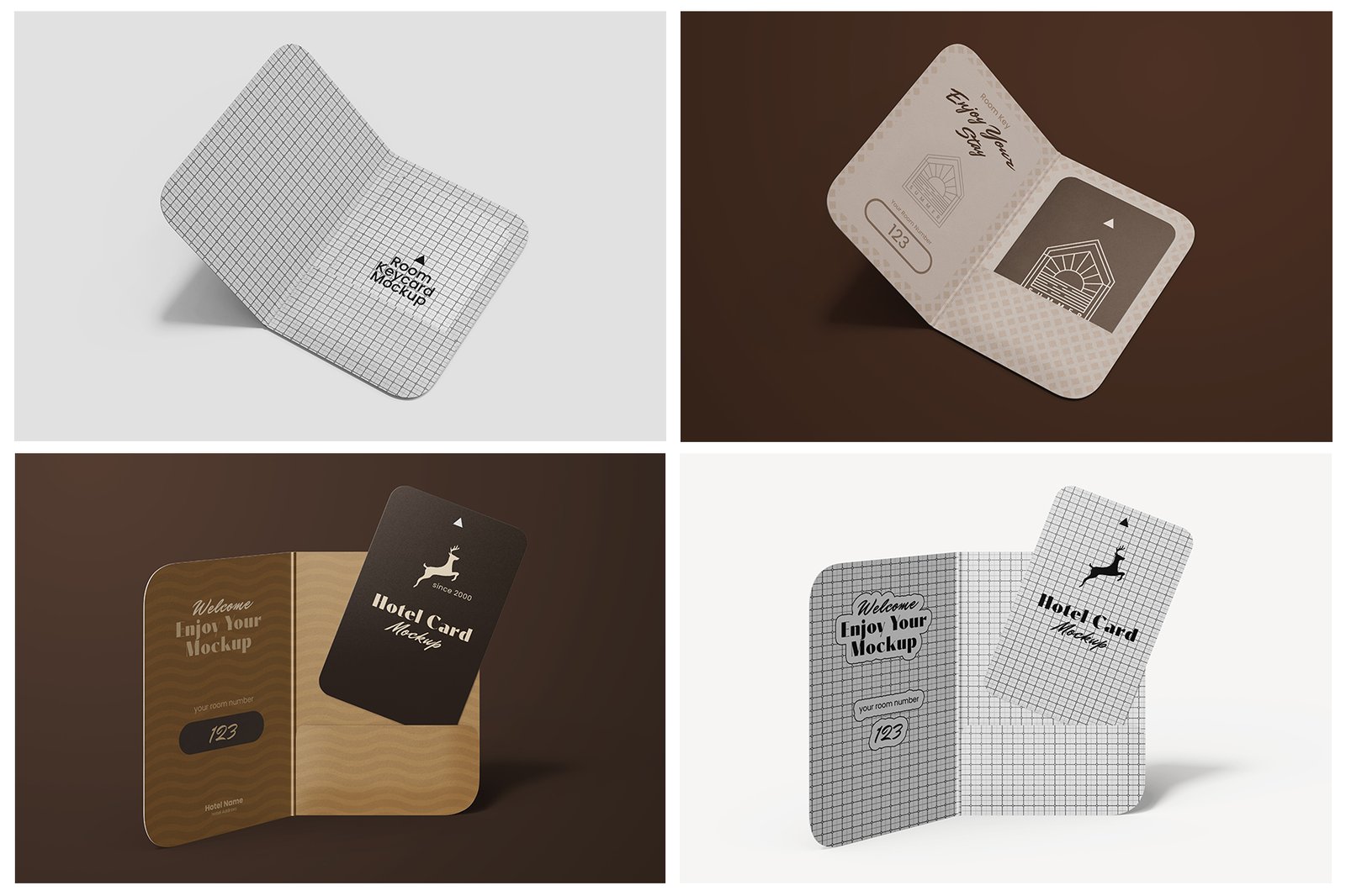 Hotel Room Key Card PSD Mockup Set