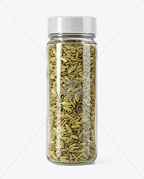 Glass Jar with Fennel Seeds Mockup