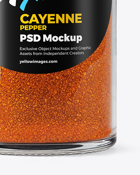 Clear Glass Jar with Cayenne Pepper Mockup