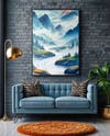 Framed Poster in a Modern Living space Mockup