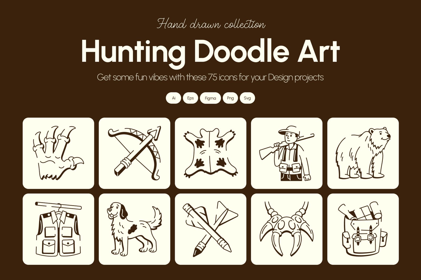 Hunting Doodle Art Set
