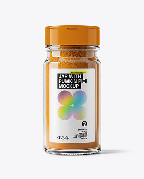 Glass Jar with Pumpkin Pie Spice Mockup - Realistic mockups