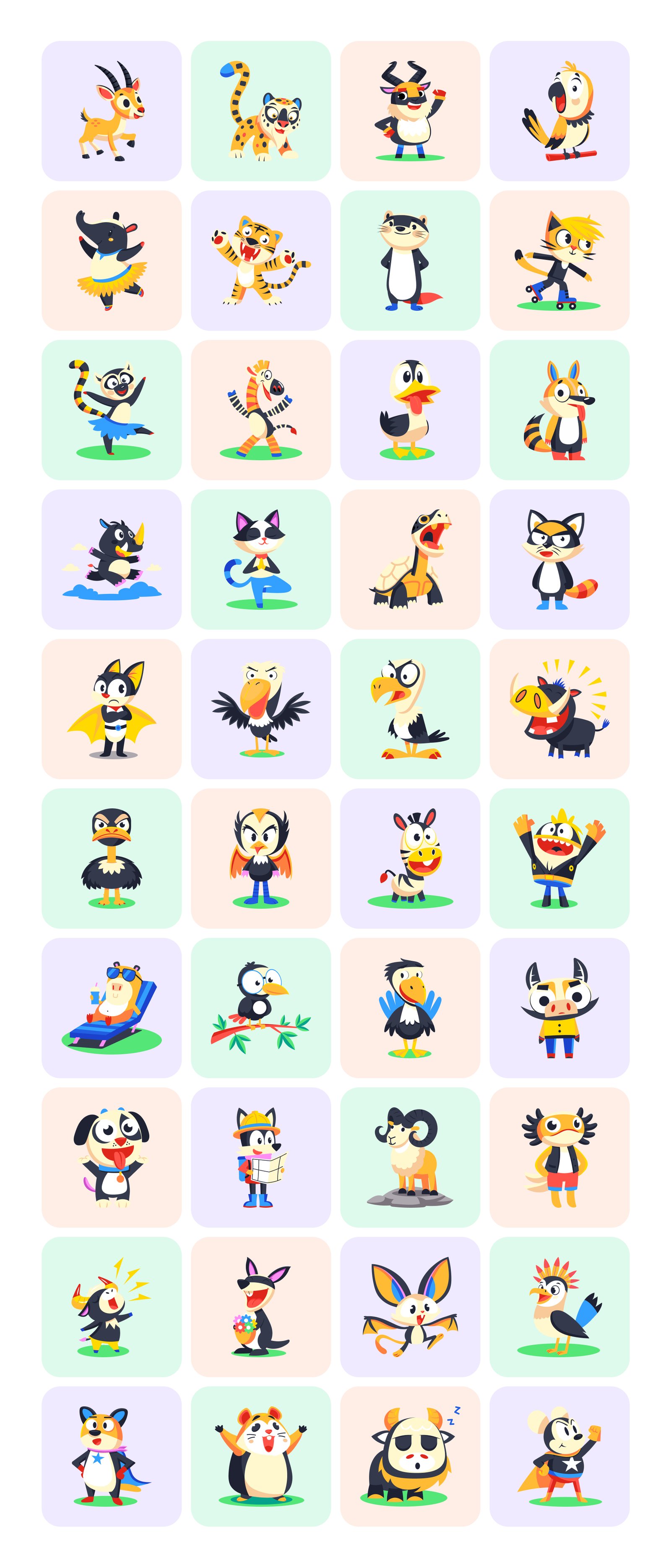 Animal Mascots Art Set