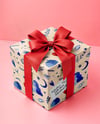 Gift Box with Red Bow on Pink Background Mockup
