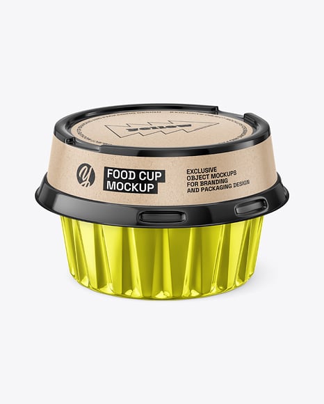 Aluminium Foil Cup with Glossy Plastic Cap Mockup